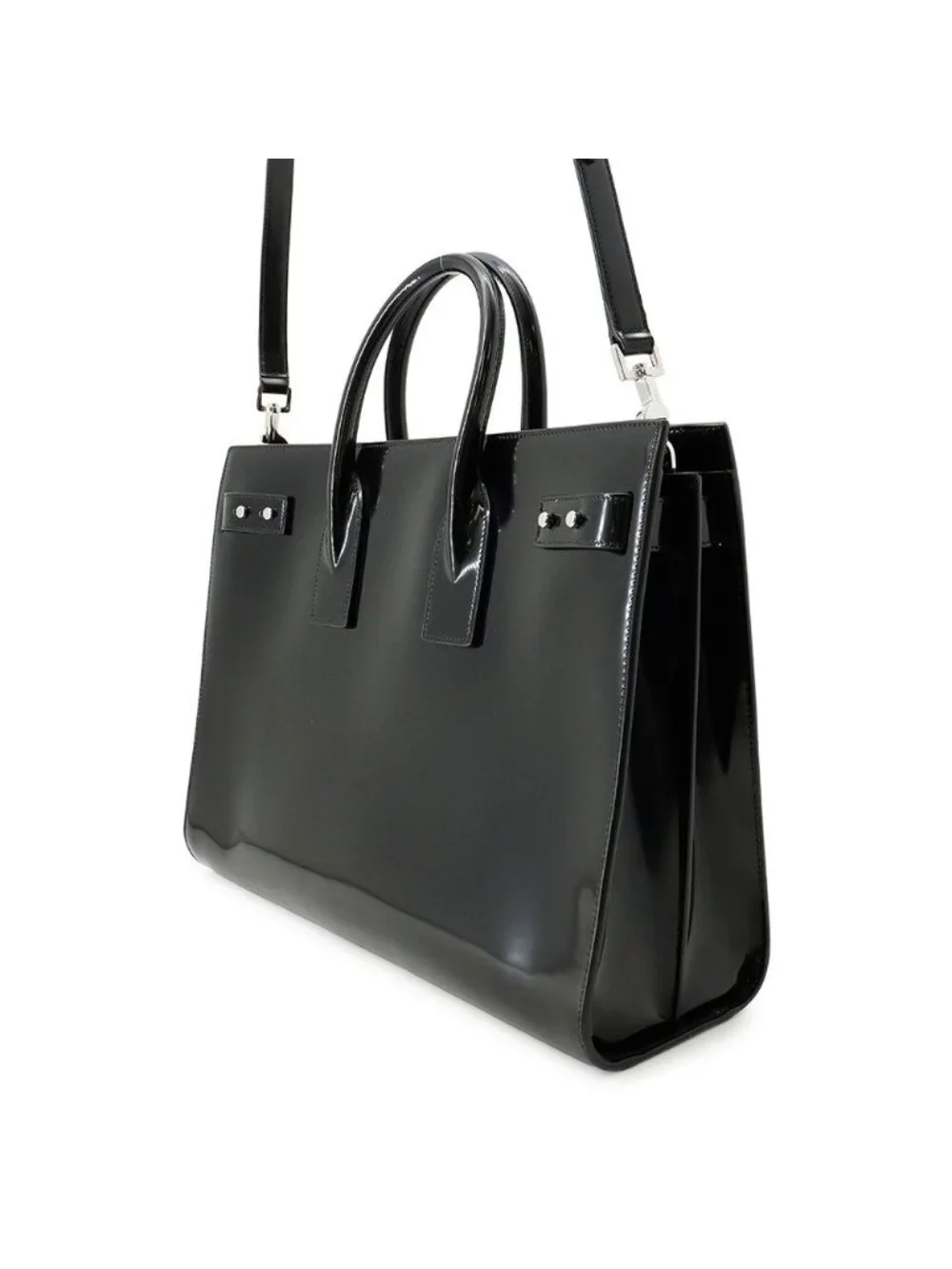 Saint Laurent Paris Business Bag Sac de Jour Large Patent Leather 2-Way